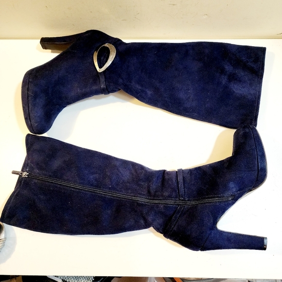 Impo Stretch Omara Navy Blue Textil Upper high heels boots size 8.5M - Picture 5 of 11